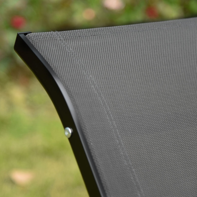 Set van 2 aluminium ligbedden 165x61x63 cm grijs voor comfortabel loungen in de buitenlucht
