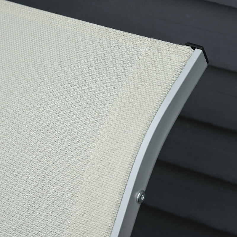 Set van 2 ligbedden aluminium beige 165x61x63 cm voor stijlvol comfort buiten