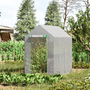 Kweekkas tuinkas 120×186×190 cm – foliekas en broeikas in één met stevig stalen frame en oproldeur voor plantenbescherming