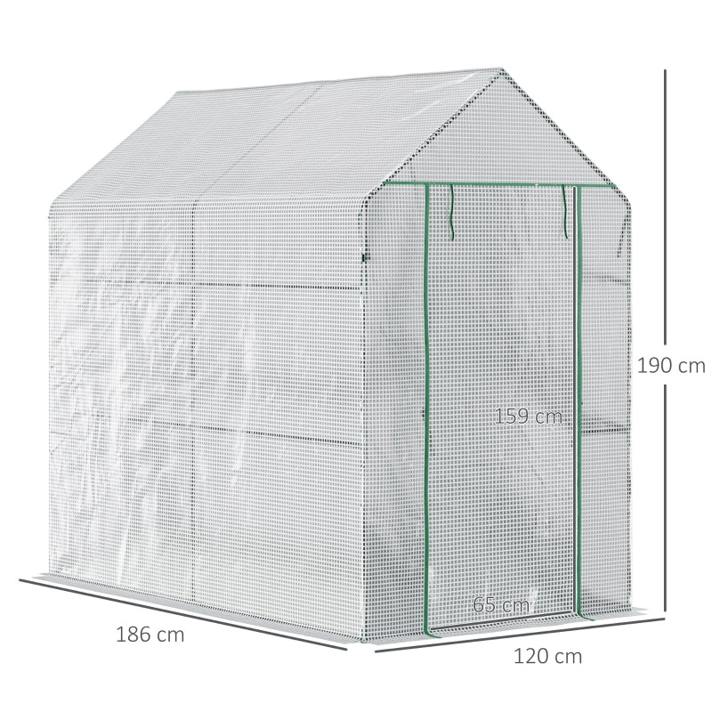 Kweekkas tuinkas 120×186×190 cm – foliekas en broeikas in één