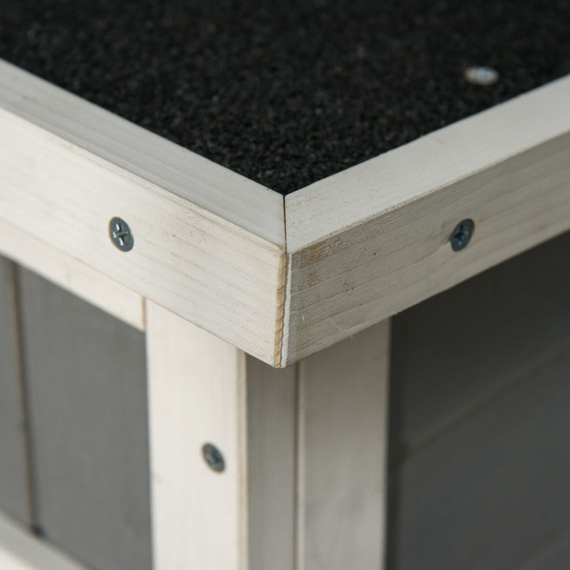 Grijs-witte houten tuinkast 75x56x115 cm voor compacte en stijlvolle tuinopslag