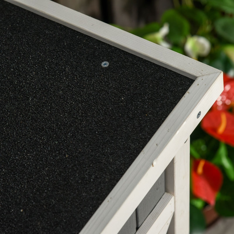 Grijs-witte houten tuinkast 75x56x115 cm voor compacte en stijlvolle tuinopslag