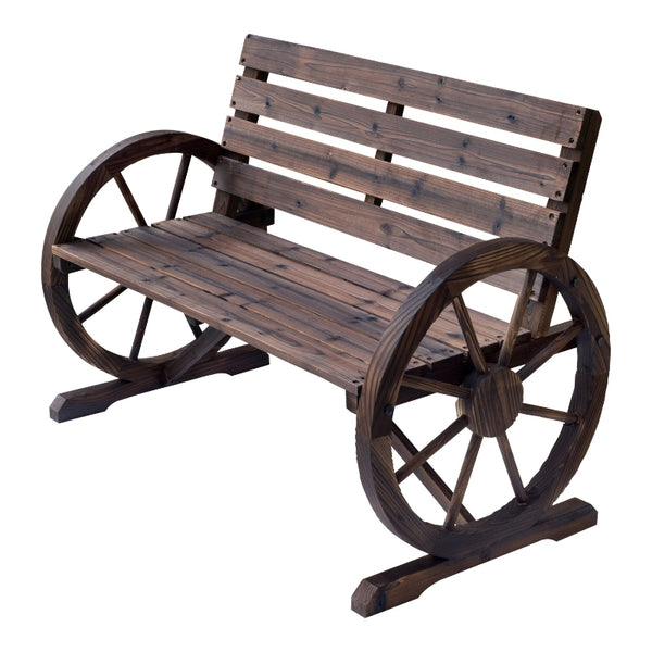 Landelijke houten tuinbank 106x56x75 cm bruin voor een warme en gezellige tuinsfeer