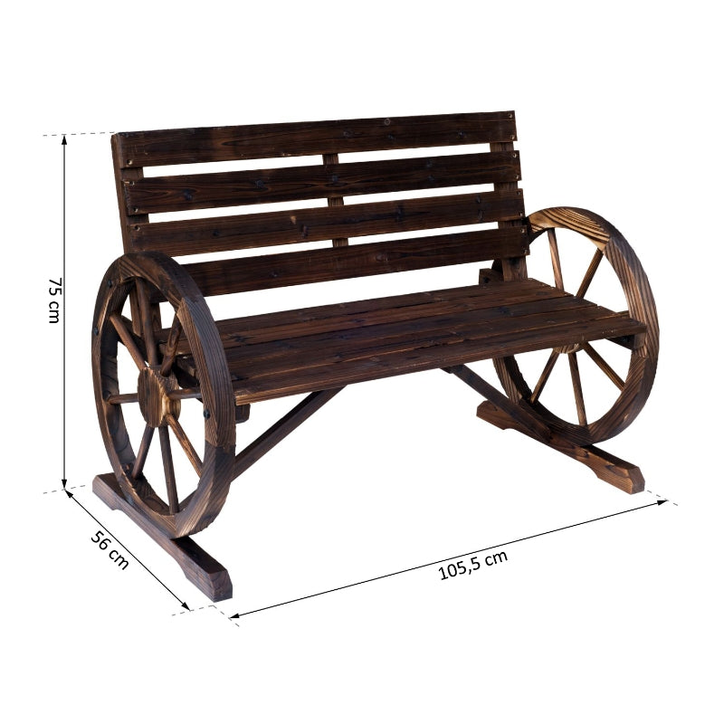 Landelijke houten tuinbank 106x56x75 cm bruin voor een warme en gezellige tuinsfeer