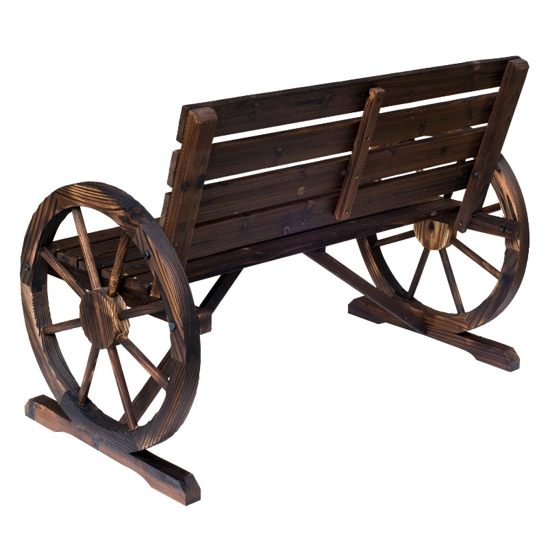 Landelijke houten tuinbank 106x56x75 cm bruin voor een warme en gezellige tuinsfeer