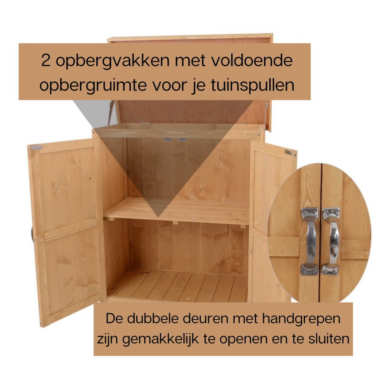 Houten tuinkast tuinhuis en opbergkast 74 x 43 x 88 cm