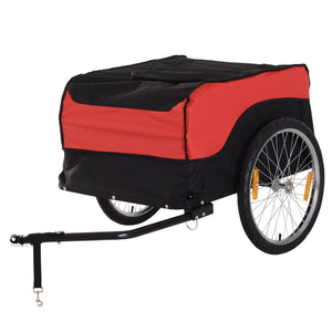 Dichte fietskar rood zwart tot 40 kg voor betrouwbaar en praktisch fietsvervoer met stevige wielen en universele trekhaak