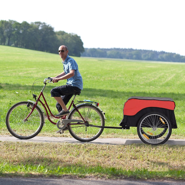 Dichte fietskar rood zwart tot 40 kg voor betrouwbaar en praktisch fietsvervoer