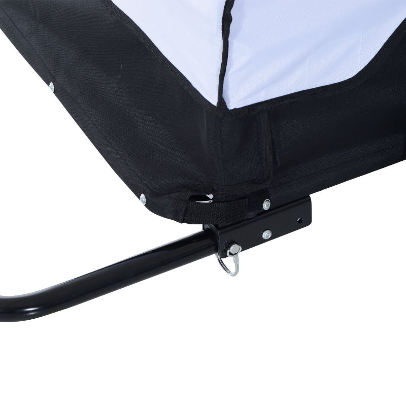 Stevige fietskar wit/zwart – compacte fietsaanhanger voor bagage