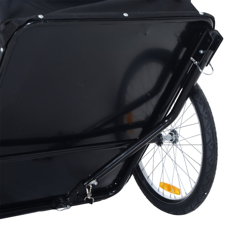 Stevige fietskar wit/zwart – compacte fietsaanhanger voor bagage
