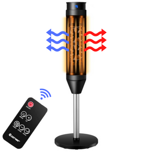 Efficiënte terrasverwarmer 2000 W met ventilator en afstandsbediening voor buitengebruik, modern ontwerp met oscillerende functie