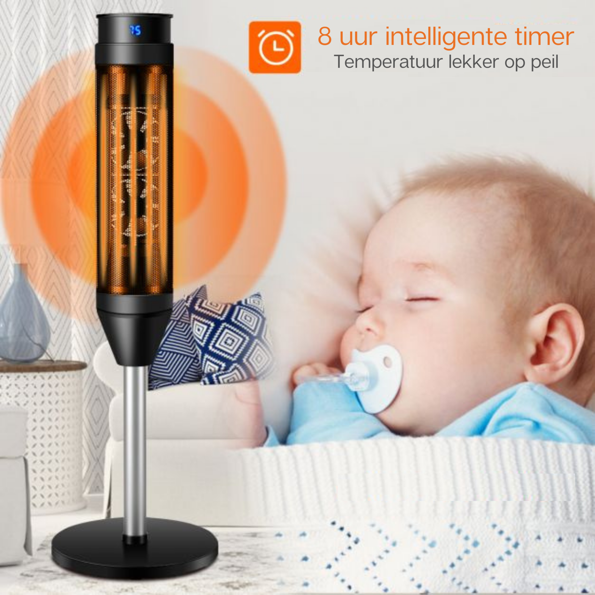Efficiënte terrasverwarmer 2000 W met ventilator en afstandsbediening voor buitengebruik