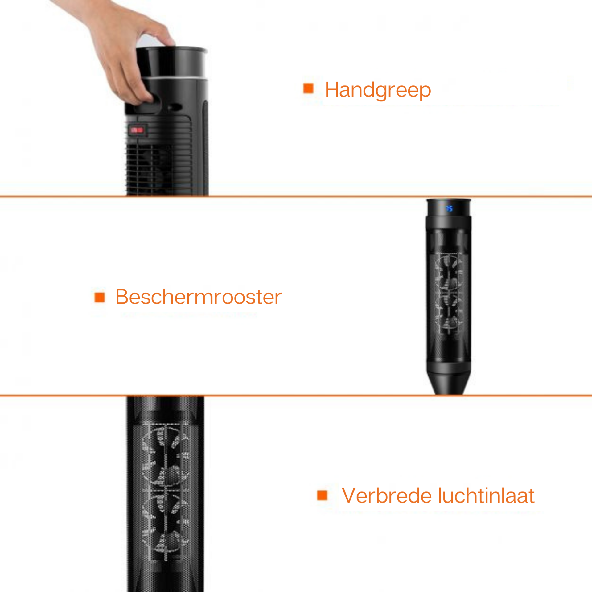 Efficiënte terrasverwarmer 2000 W met ventilator en afstandsbediening voor buitengebruik
