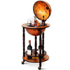 Klassiek wijnrek globebar wereldbol ø45 cm in bruin hout voor compacte elegantie