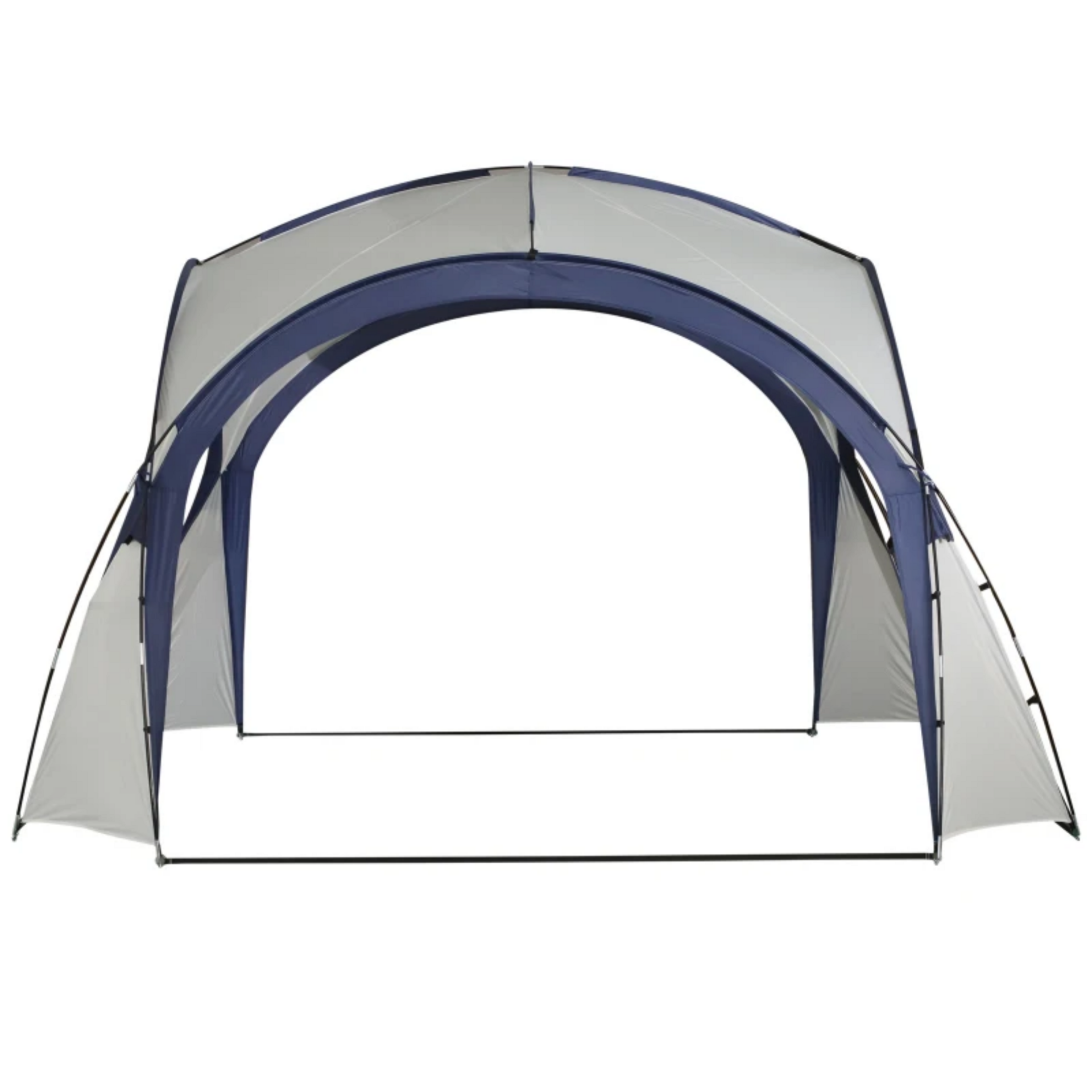 Cremewitte dome partytent 3,5x3,5 m met UV-bescherming voor tuin en terras