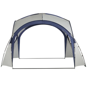Cremewitte dome partytent 3,5x3,5 m met UV-bescherming voor tuin en terras, ruim en snel op te zetten shelter