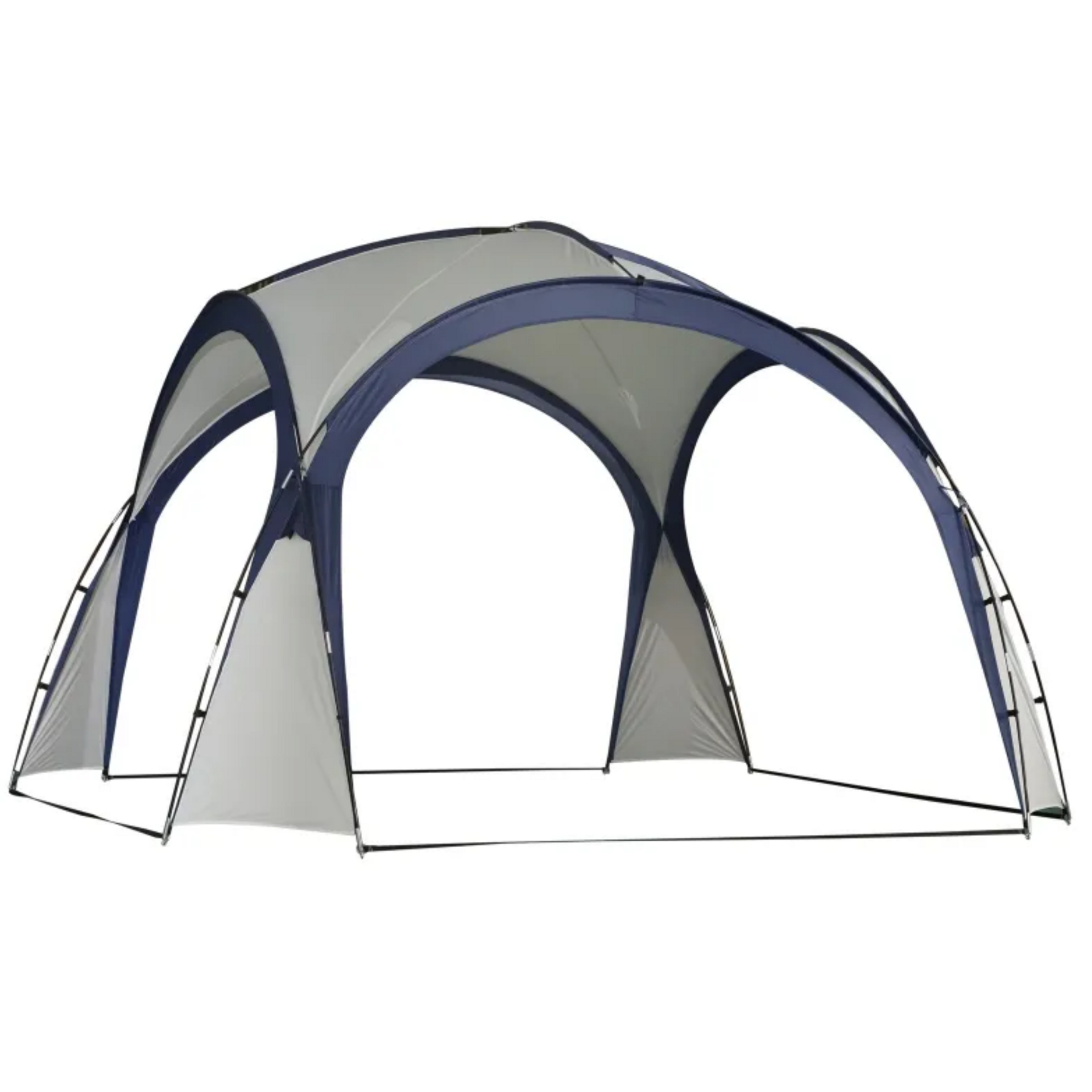 Cremewitte dome partytent 3,5x3,5 m met UV-bescherming voor tuin en terras