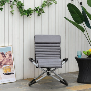 Comfortabele schommelstoel in grijs 150x62x88 cm voor ontspannen loungen buiten met zacht kussen en stevig frame