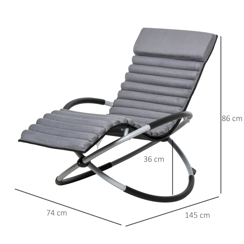 Comfortabele schommelstoel in grijs 150x62x88 cm voor ontspannen loungen buiten