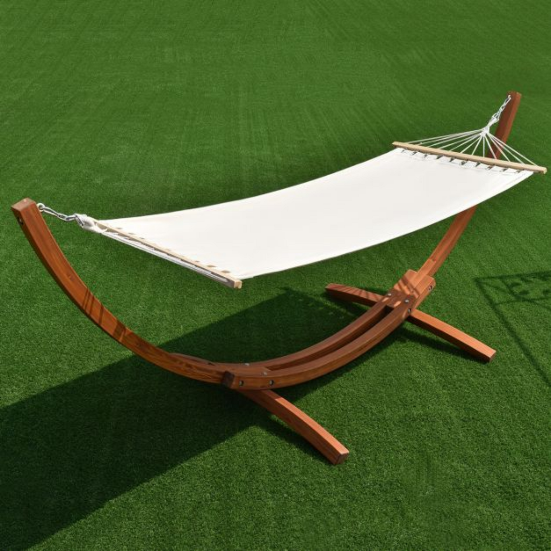Hangmat met lariks houten standaard 313 x 115 x 120 cm