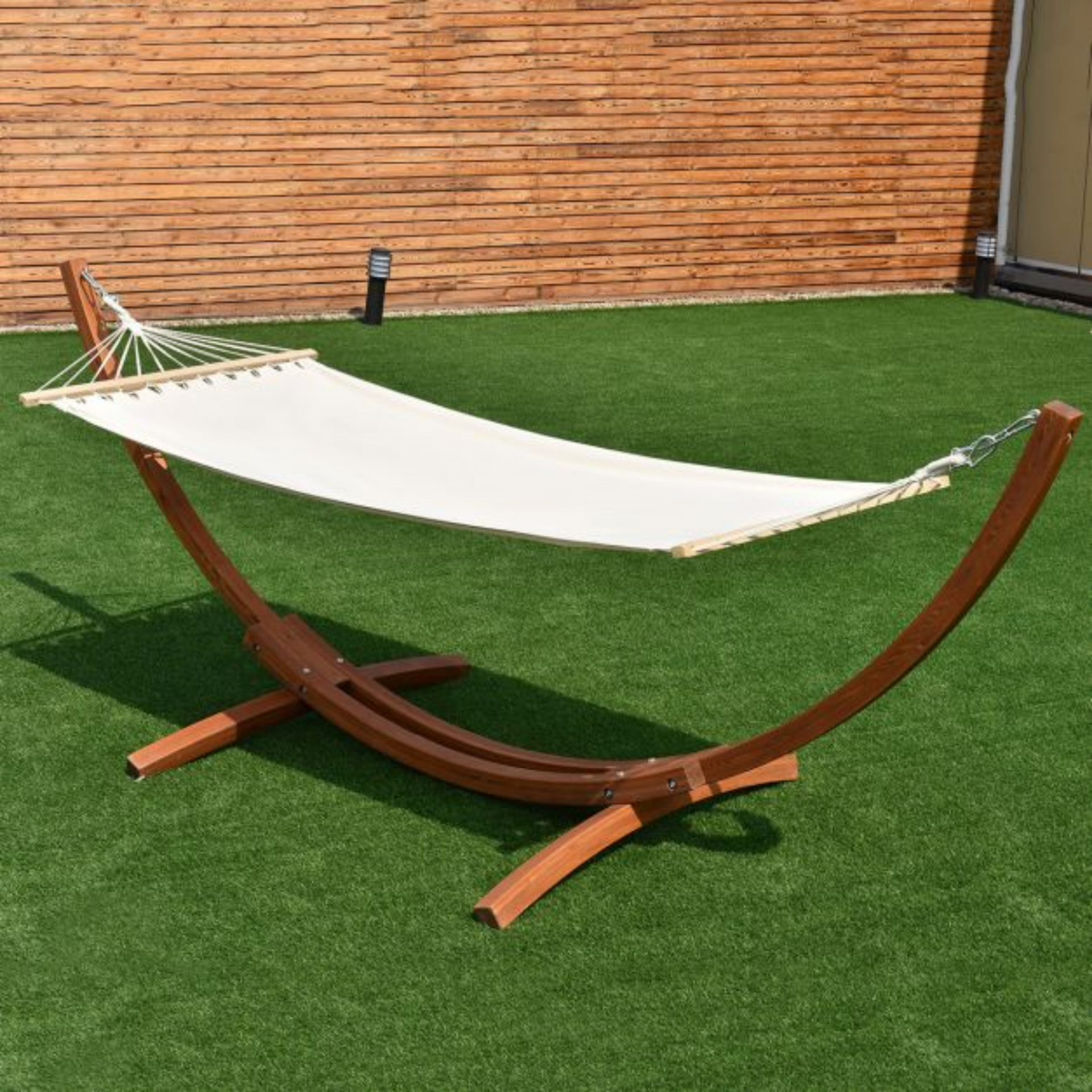 Hangmat met lariks houten standaard 313 x 115 x 120 cm