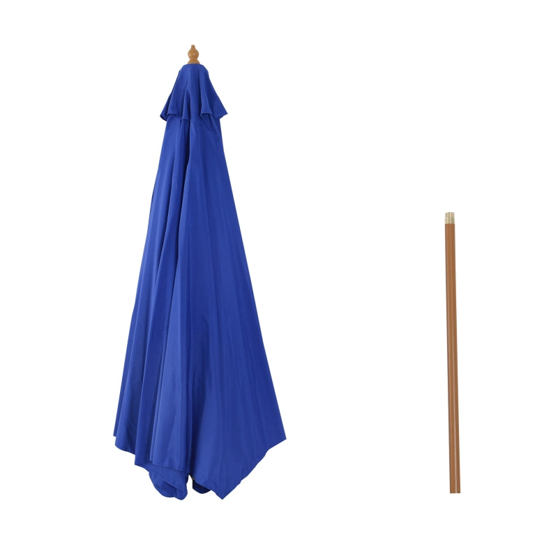Blauwe balkon parasol 300x245 cm – knikbaar met UV-bescherming