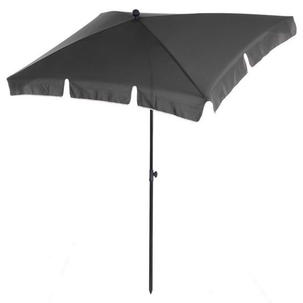 Rechthoekige balkonparasol met knikfunctie in grijs 200x125