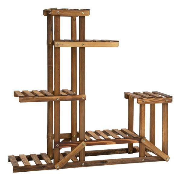 6-treden plantenstandaard van hout 98x28x97 cm voor een mooie groene inrichting