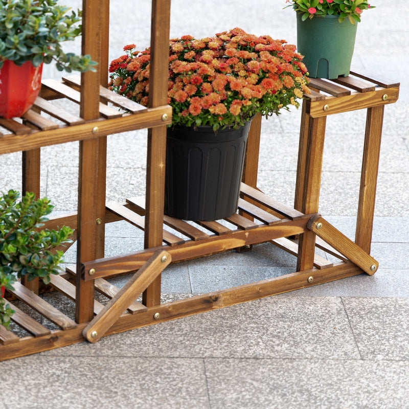 6-treden plantenstandaard van hout 98x28x97 cm voor een mooie groene inrichting
