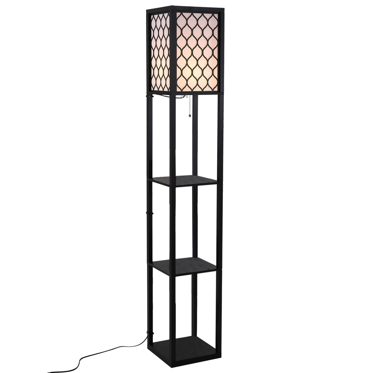 Vloerlamp 160 cm met honingraatstructuur en geïntegreerde opbergruimte