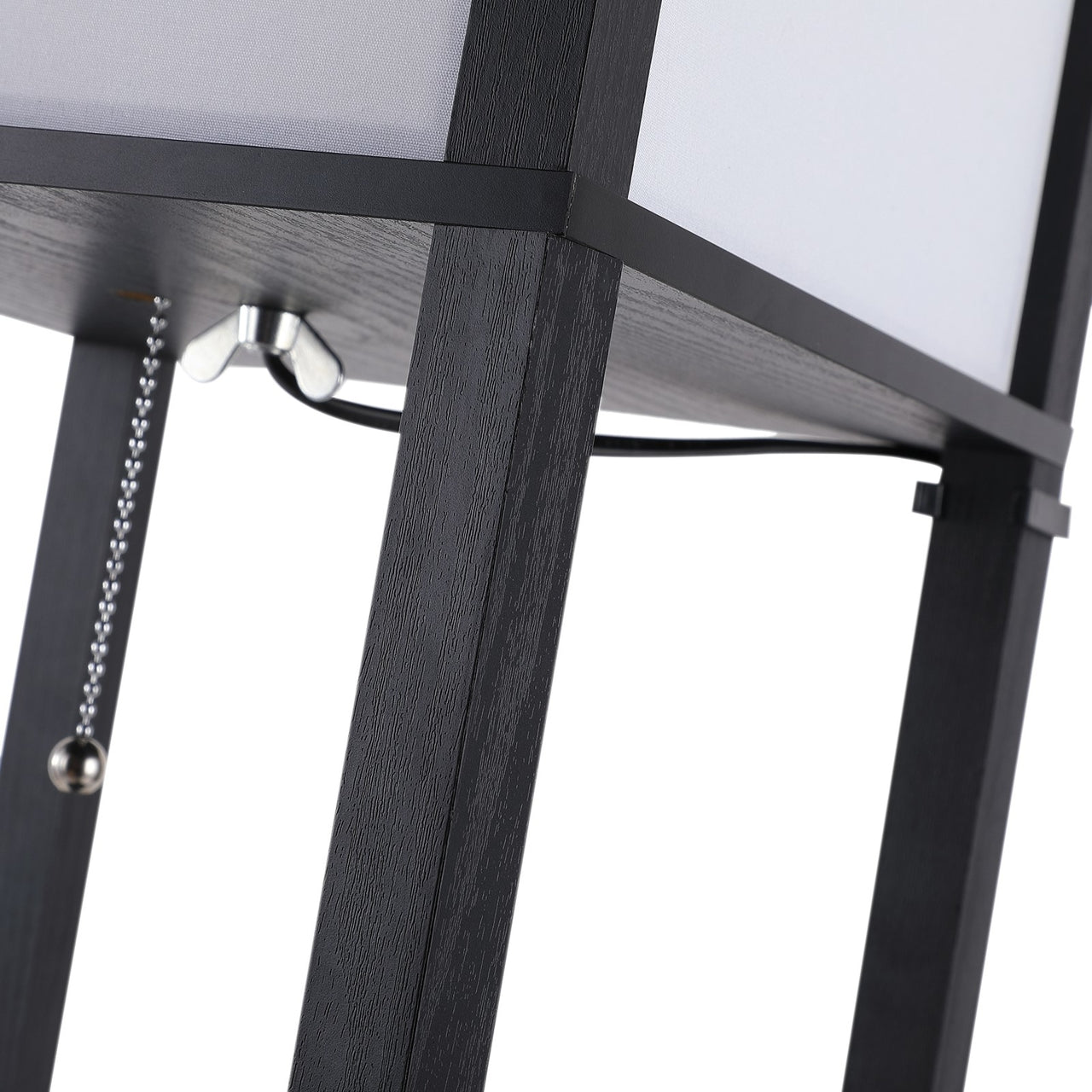 Zwarte vloerlamp 160 cm met geïntegreerde opbergruimte voor meer sfeer en organisatie