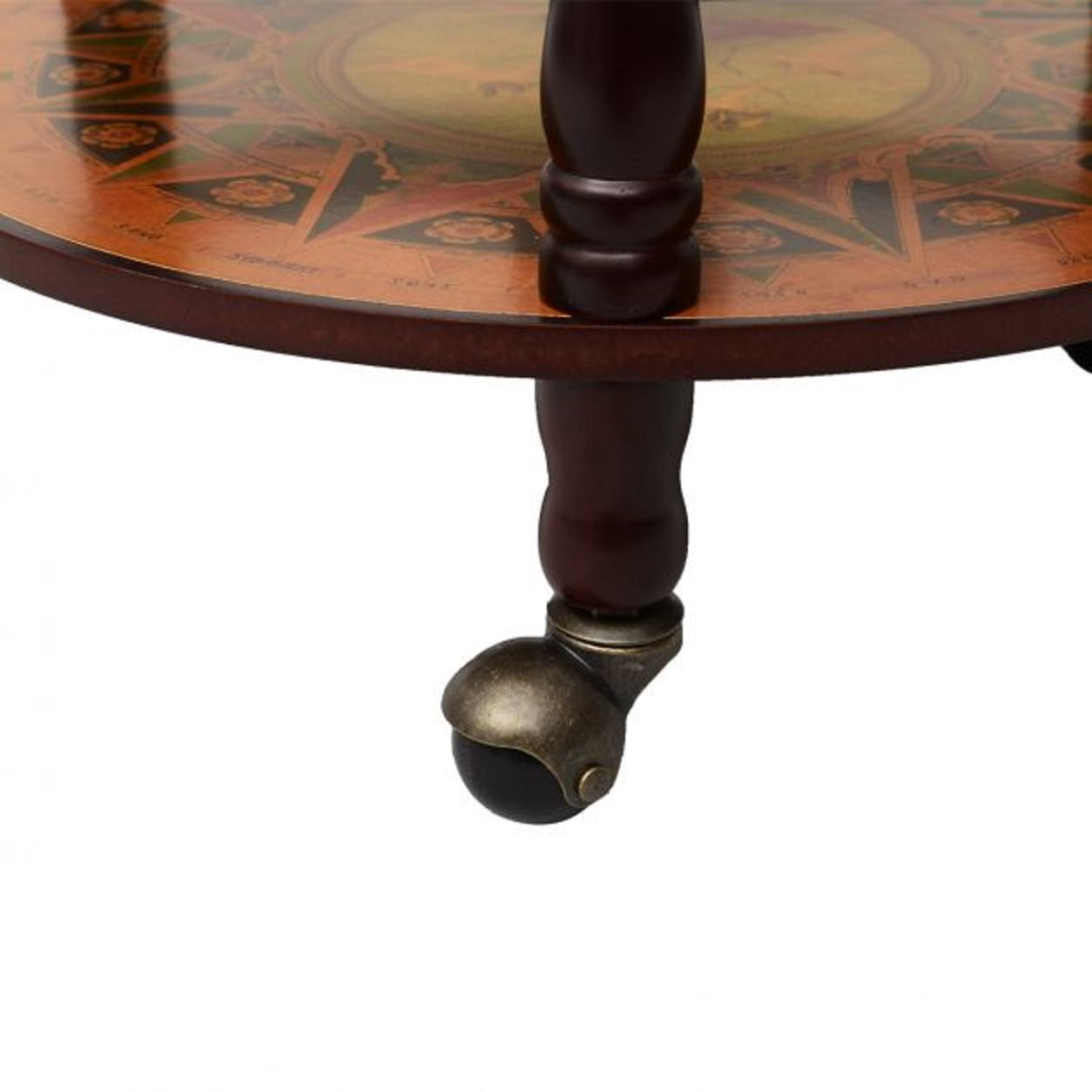 Klassiek wijnrek globebar wereldbol ø45 cm in bruin hout voor compacte elegantie