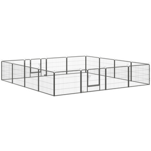 Stalen hondenkennel XXL – 320 x 320 x 60 cm puppyren met 16 segmenten voor veilige en ruime hondenrenopstelling