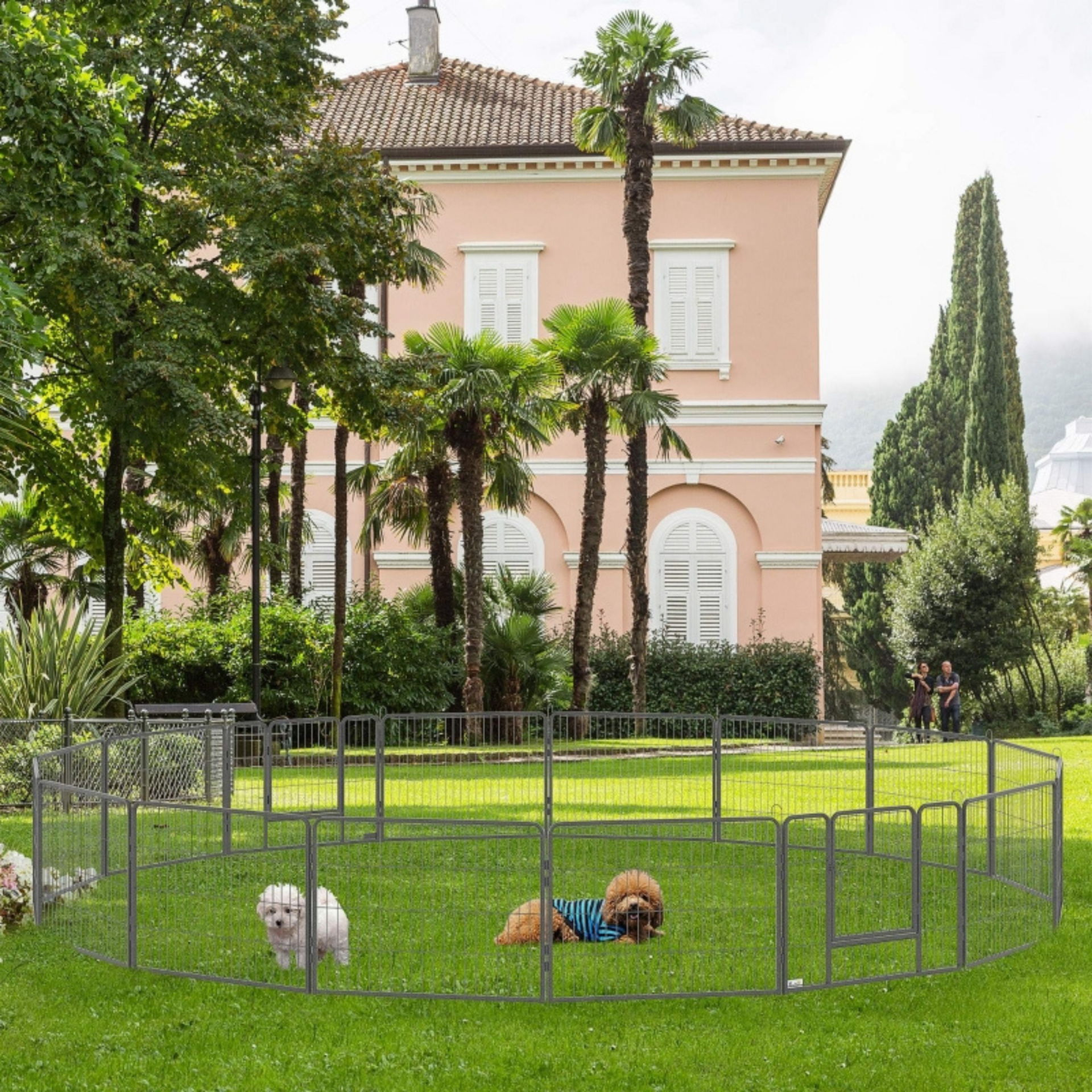 Stalen hondenkennel XXL – 320 x 320 x 60 cm puppyren