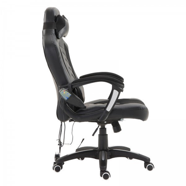 Zwarte Ergonomische Gamestoel met Massage- en Warmtefunctie