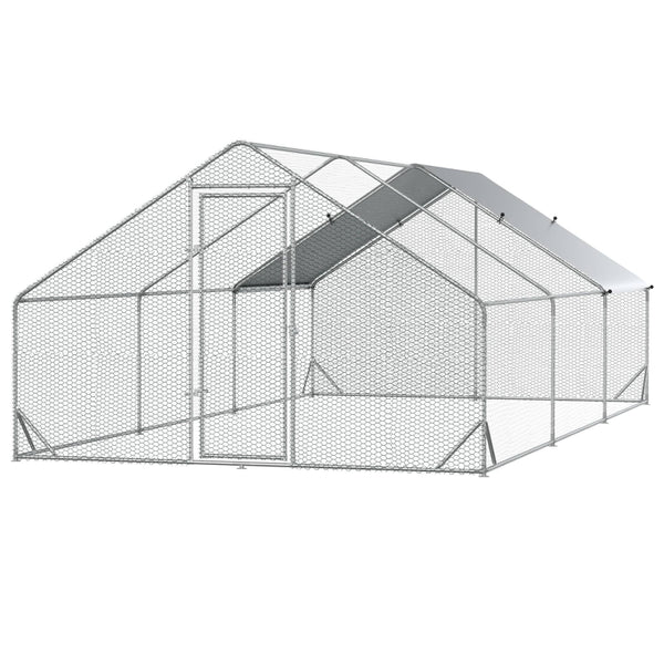 Ruim stalen kippenhok 3x6x2 meter voor 12 tot 18 kippen