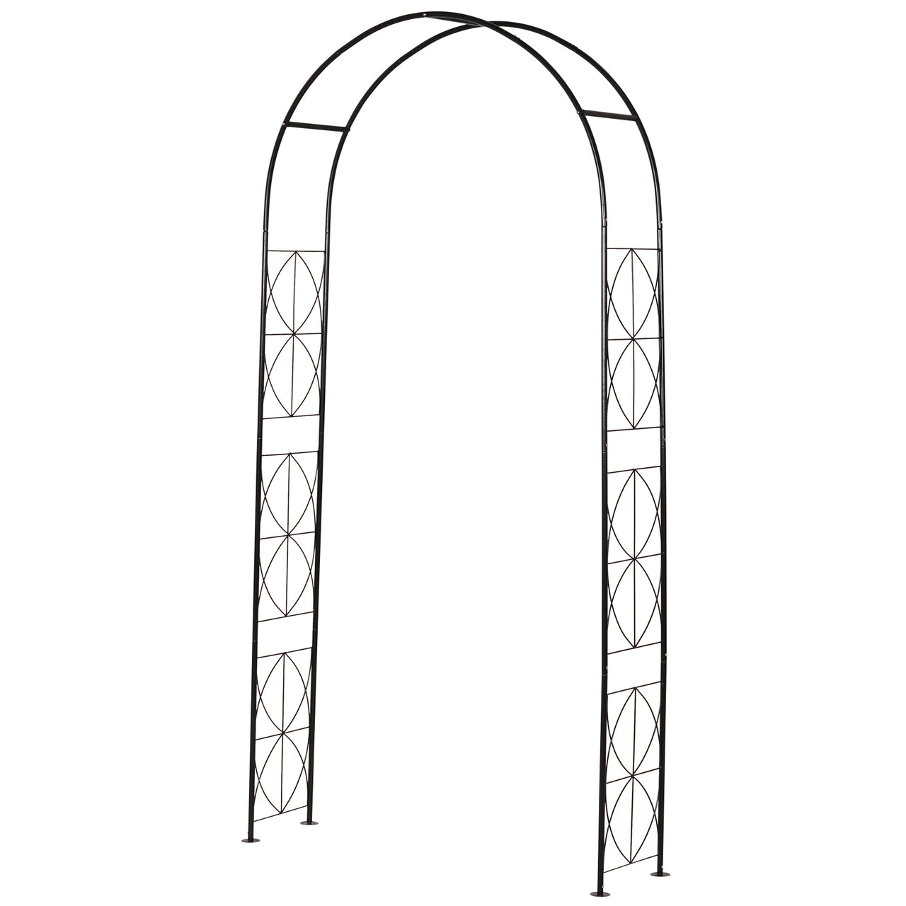 Rozenboog tuinboog voor klimplanten metaal zwart 230 x 114 x 30 cm