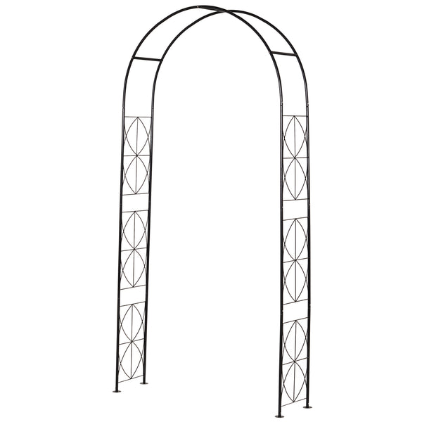 Rozenboog tuinboog voor klimplanten metaal zwart 230 x 114 x 30 cm