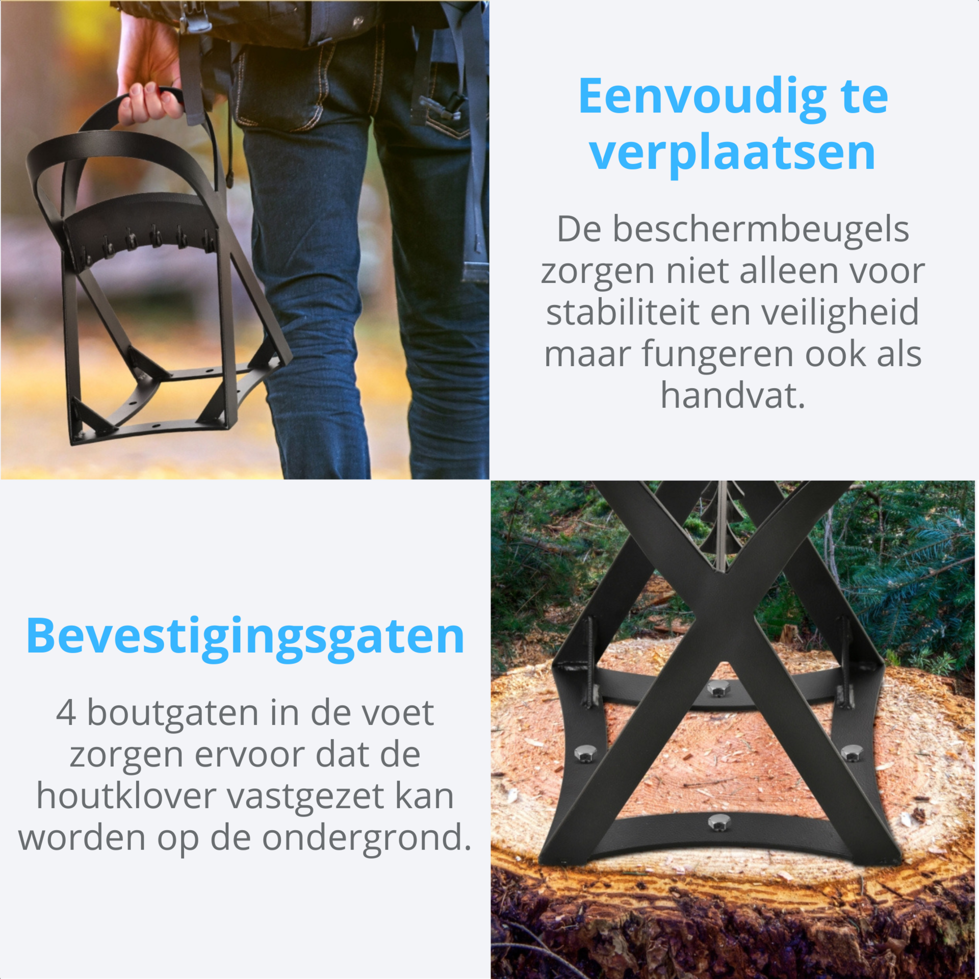 Krachtige stalen houtklover voor gemakkelijk en snel houtsplijten