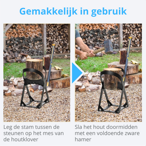 Krachtige stalen houtklover voor gemakkelijk en snel houtsplijten met stevige constructie en gebruiksvriendelijke bediening