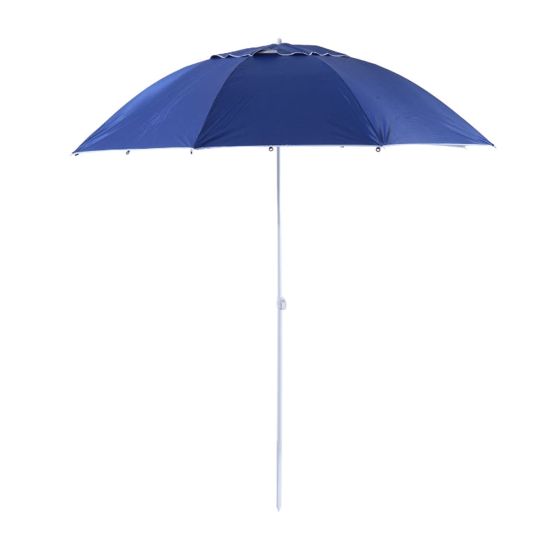Blauwe strandparasol 210x222 cm met zonnescherm voor schaduw en comfort