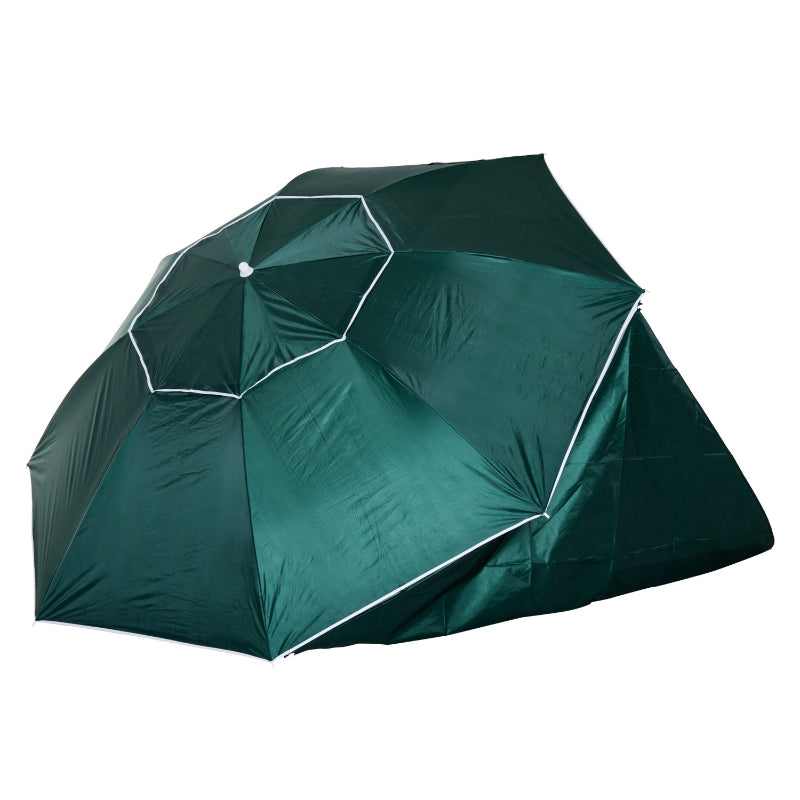 Groene strandparasol 210x222 cm met zonnescherm voor schaduw en comfort | Zenzee
