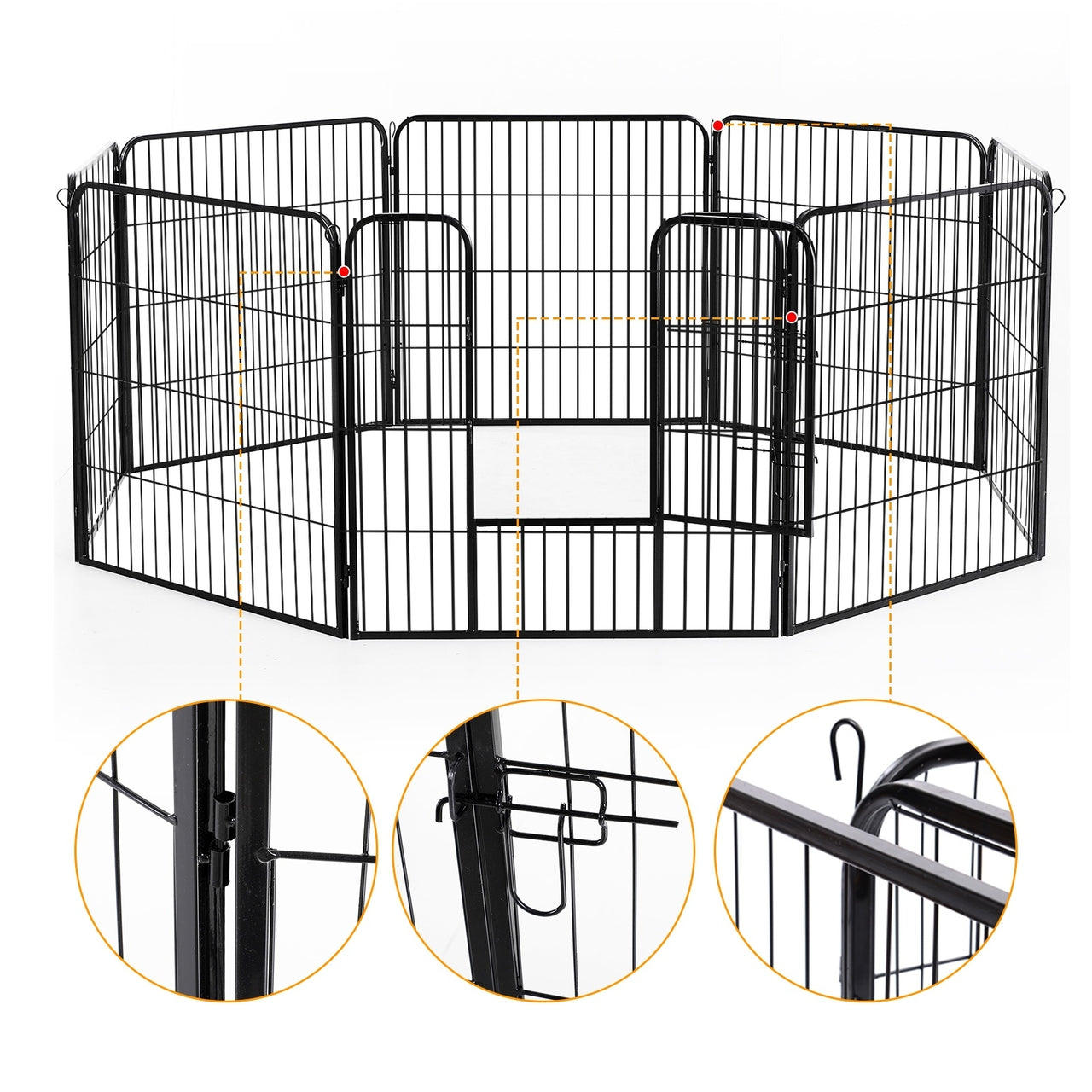 Ruime stalen puppyren van 80 cm hoog XL – ideaal als ruime hondenren of kennel | Zenzee