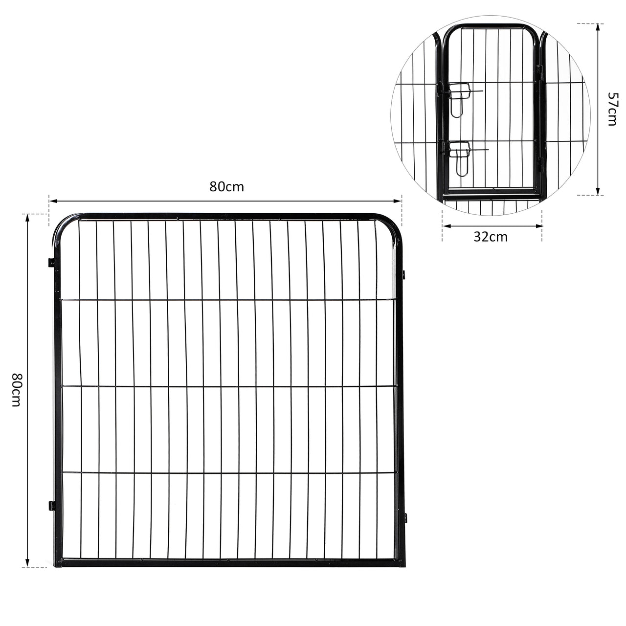 Ruime stalen puppyren van 80 cm hoog XL – ideaal als ruime hondenren of kennel | Zenzee