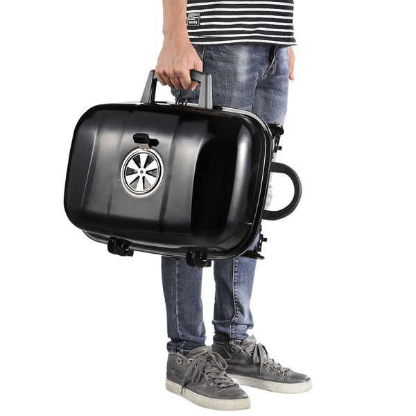 Draagbare houtskool barbecue zwart – compact tafel bbq voor buitengebruik