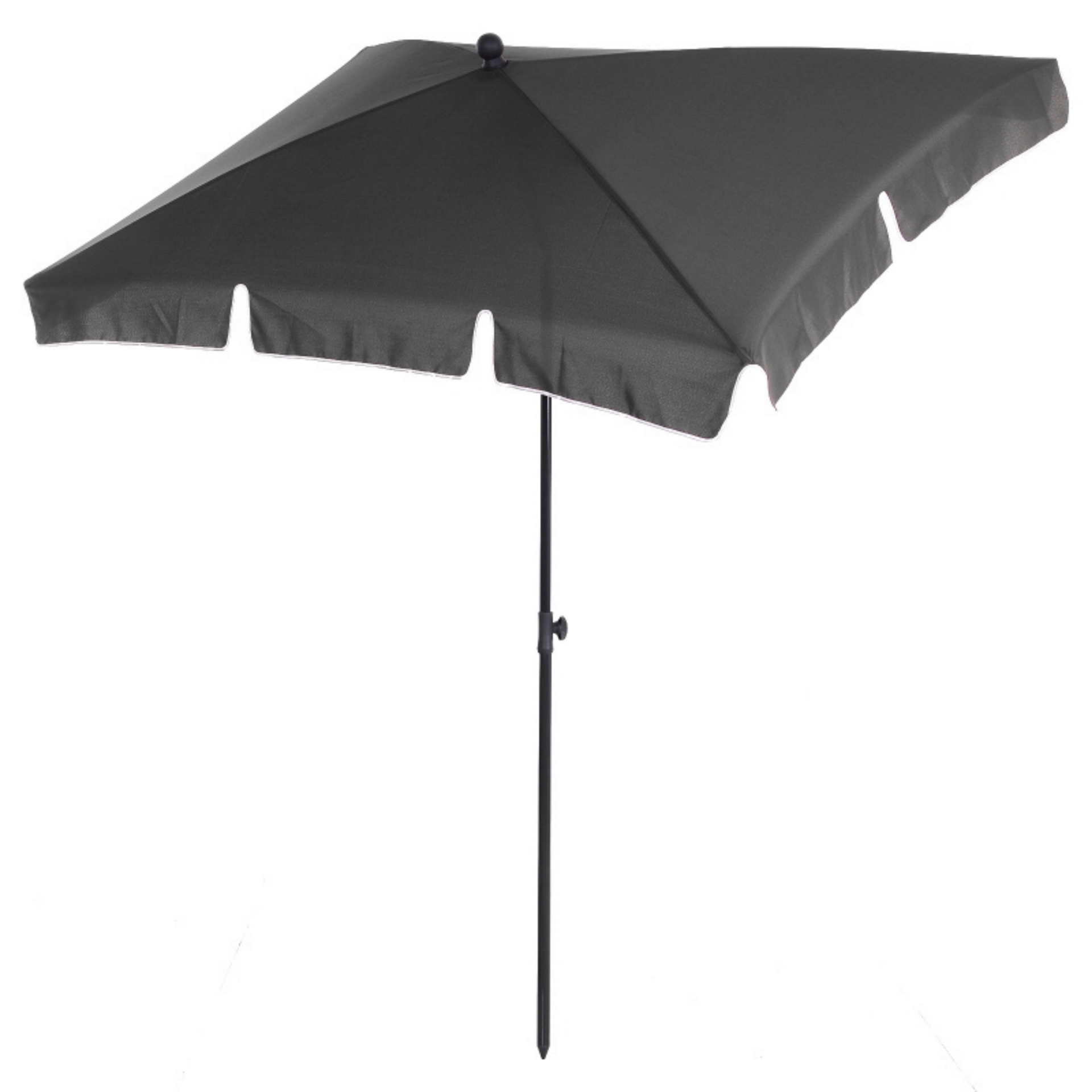 Grijze balkonparasol 200x125 cm met knikfunctie – stevig frame en ideaal voor optimale zonwering op balkon of terras