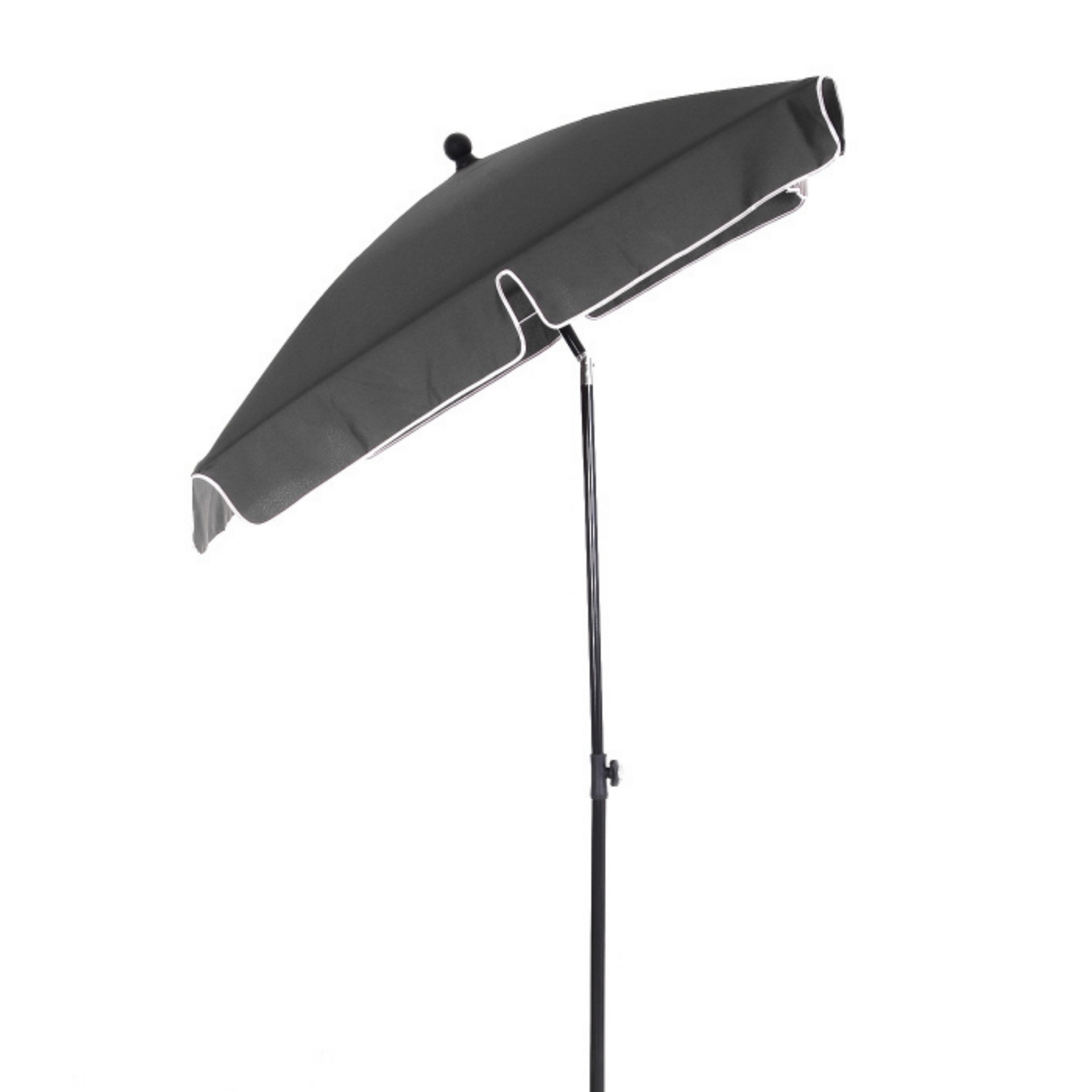 Grijze balkonparasol 200x125 cm met knikfunctie – verstelbaar zonnescherm voor balkon, tuin en terras