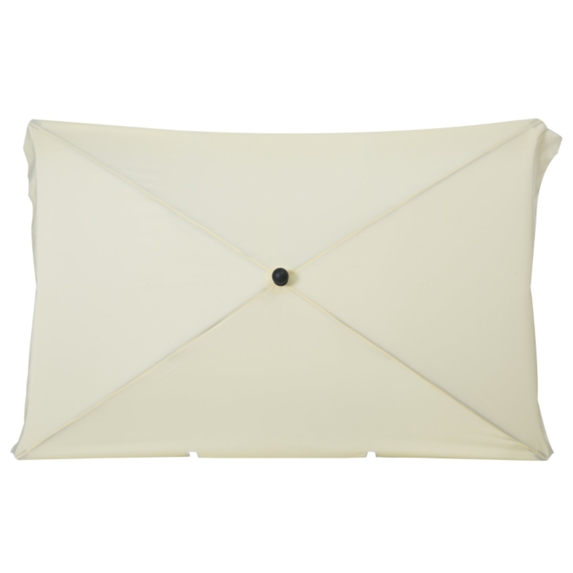 Rechthoekige balkonparasol met knikfunctie in cremewit 200x125