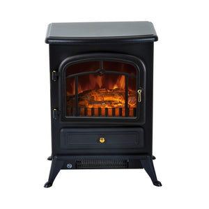 Vrijstaande elektrische sfeerhaard 1850W – Zwart met klassiek design voor warme en sfeervolle winteravonden