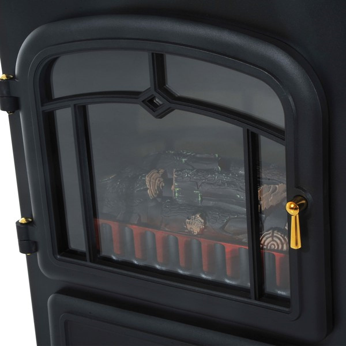 Vrijstaande elektrische sfeerhaard 1850W – Zwart met klassiek design